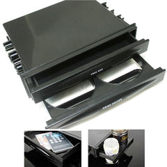 Car Universal Double/Single Din With Drink-Cup Holder And Storage Box (Black)