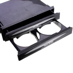 Car Universal Double/Single Din With Drink-Cup Holder And Storage Box (Black)