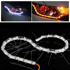 2x16 LED Car Strip Crystal Audi Style DRL Daytime Running Light Turn Signal Moving Indicators