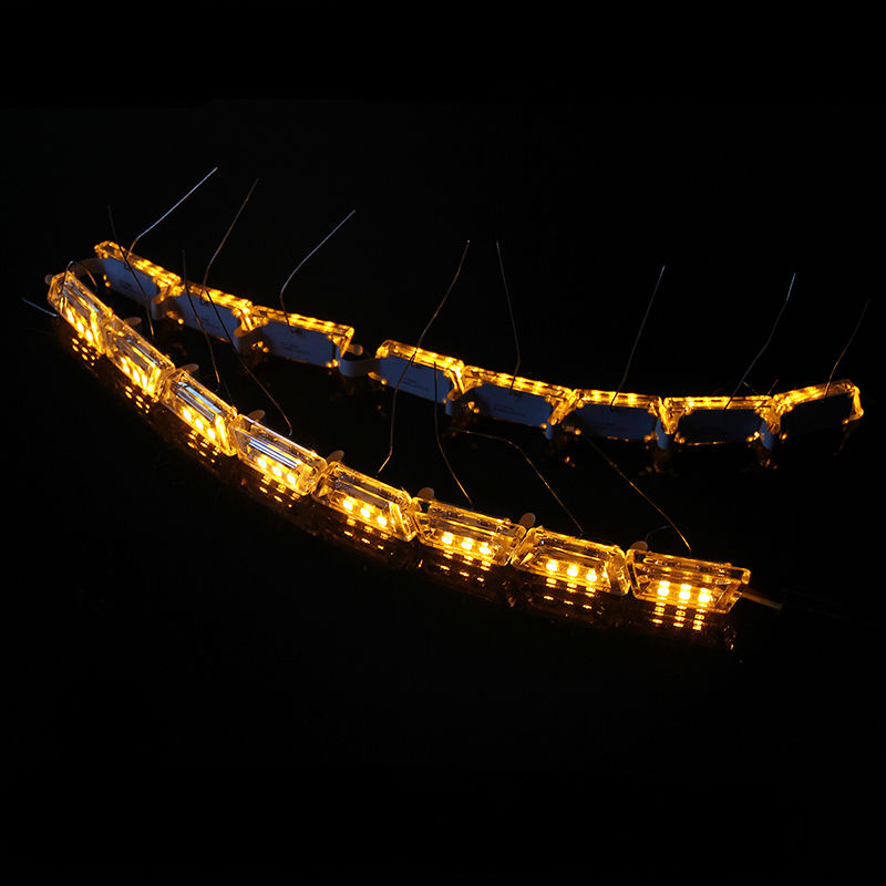 2x16 LED Car Strip Crystal Audi Style DRL Daytime Running Light Turn Signal Moving Indicators