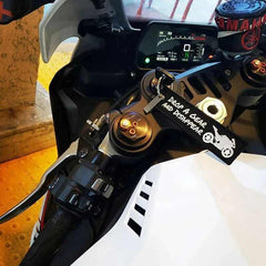 DROP A GEAR AND DISAPPEAR Car Bike Embroidered Fabric Tag Strap Keyring Key Holder