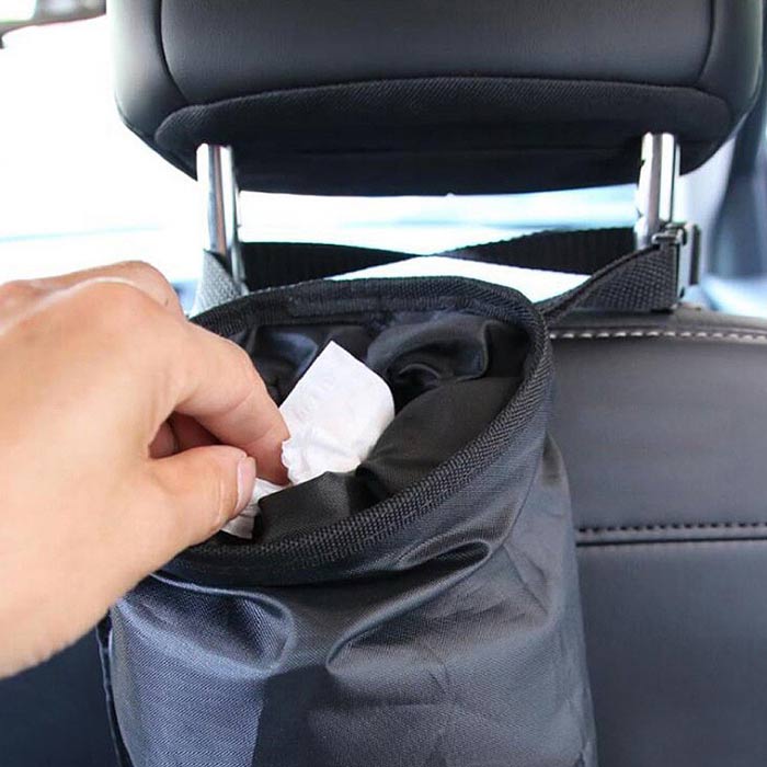 1pc Vehicle Car Seat Back Litter Trash Garbage Hang Bag Holder Container Storage Bin