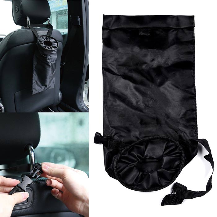 1pc Vehicle Car Seat Back Litter Trash Garbage Hang Bag Holder Container Storage Bin