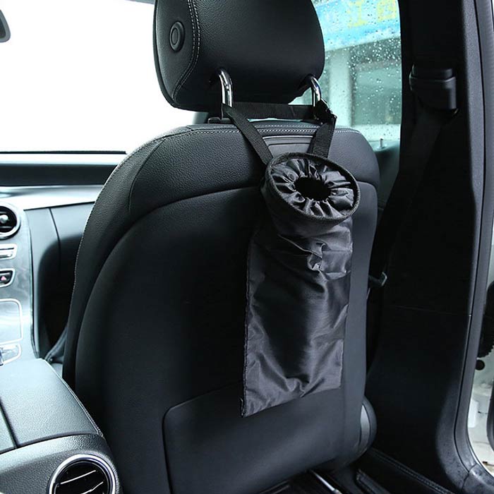 1pc Vehicle Car Seat Back Litter Trash Garbage Hang Bag Holder Container Storage Bin