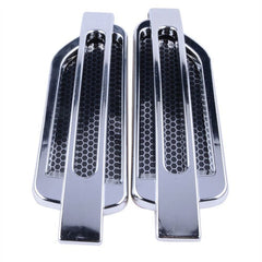 2PCS Chrome Car Auto Bonnet Air Intake Flow Side Fender Vent Hood Scoop Cover