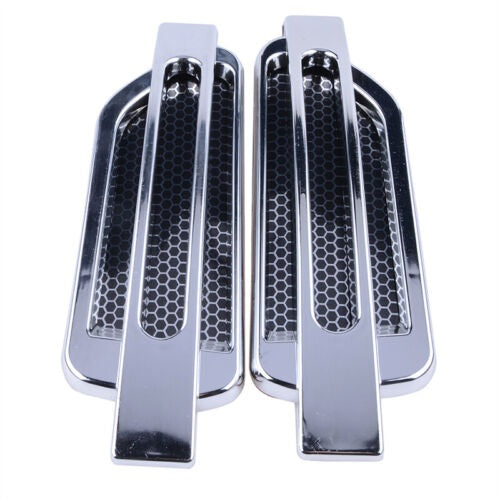 2PCS Chrome Car Auto Bonnet Air Intake Flow Side Fender Vent Hood Scoop Cover