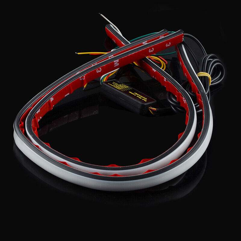 2pcs RGB Front Grille light Bar Dynamic streamer DRL Flexible strip flowing strip water running car-styling with 5 modes