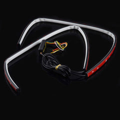 2pcs RGB Front Grille light Bar Dynamic streamer DRL Flexible strip flowing strip water running car-styling with 5 modes