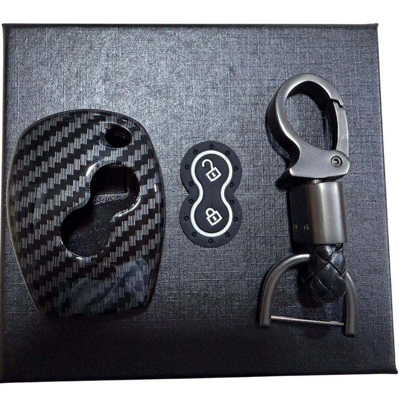 Renault 2 Button ABS+Silicone Car Key Cover Case With Keychain Suitable For Logan, Duster, Verito, Lodgy