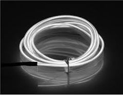 White 5 Feet Flexible EL Wire Glowing Neon Car Light + Inverter
