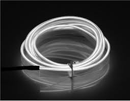 White 5 Feet Flexible EL Wire Glowing Neon Car Light + Inverter