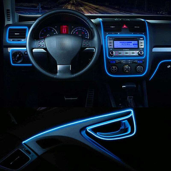 Ice Blue 13 Feet long Flexible EL Wire Glowing Neon Car Light + 1 Inverter