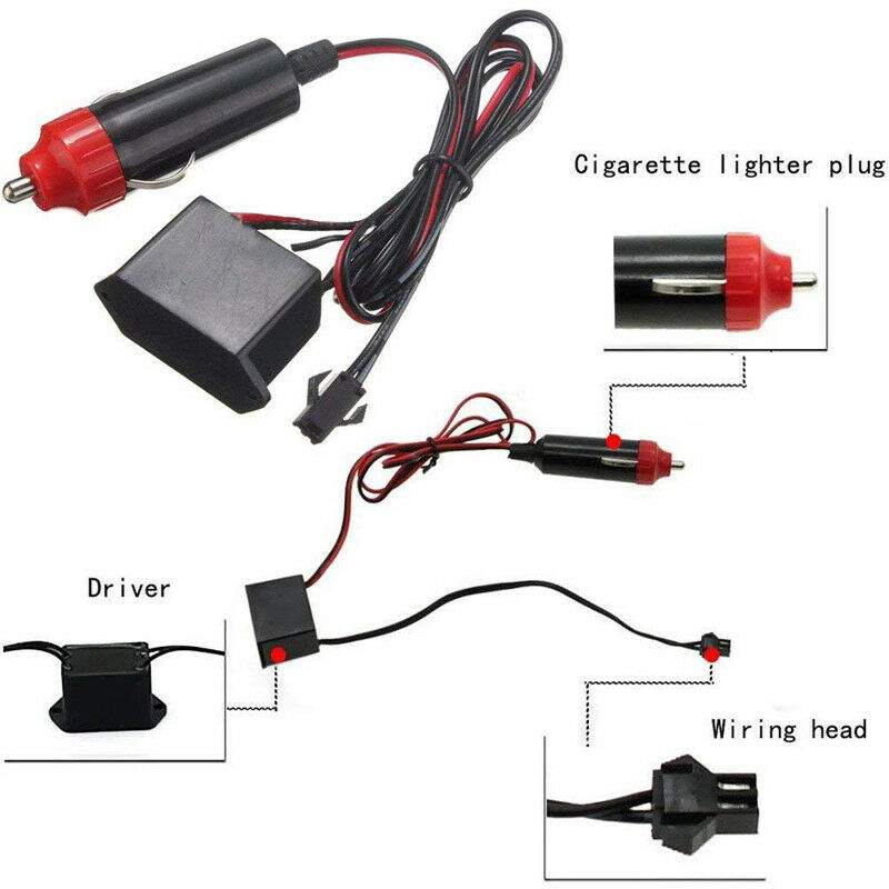 Ice Blue 13 Feet long Flexible EL Wire Glowing Neon Car Light + 1 Inverter