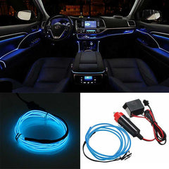 Ice Blue 13 Feet long Flexible EL Wire Glowing Neon Car Light + 1 Inverter