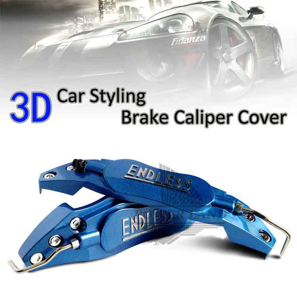 Universal Car ABS Plastic ENDLESS Front & Rear Disc Brake Caliper Cover (Blue Colour)