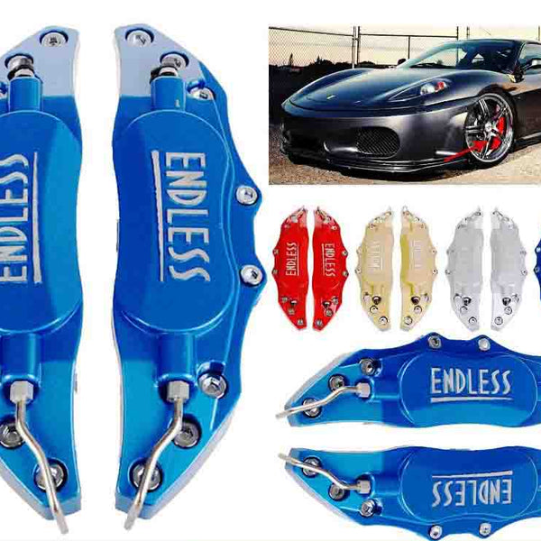 Universal Car ABS Plastic ENDLESS Front & Rear Disc Brake Caliper Cover (Blue Colour)