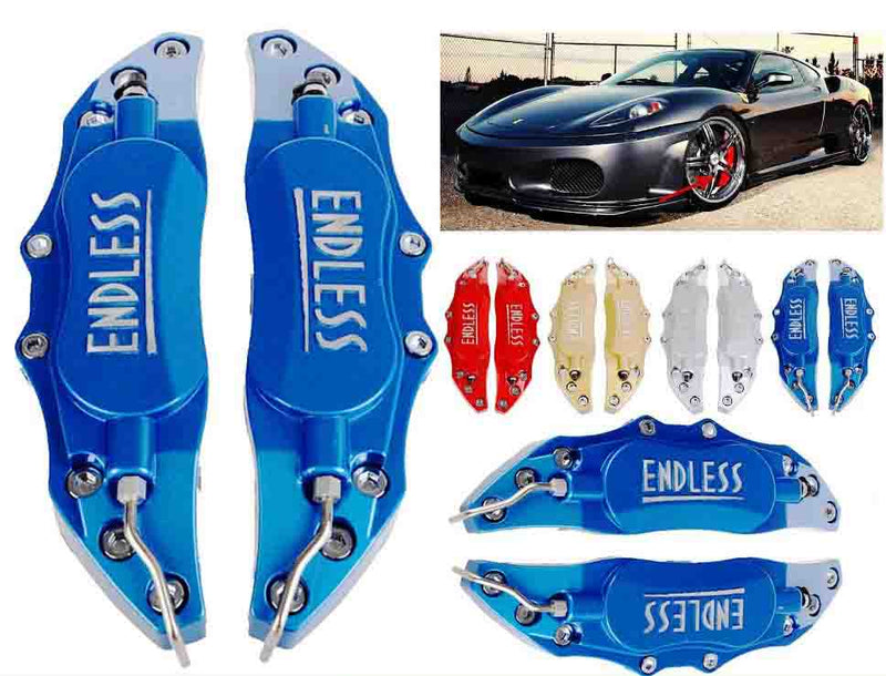 Universal Car ABS Plastic ENDLESS Front & Rear Disc Brake Caliper Cover (Blue Colour)