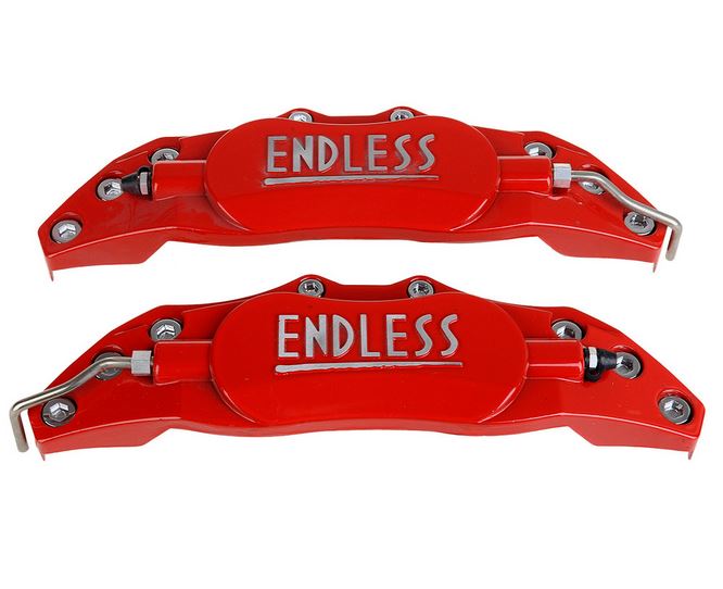 Universal Car ABS Plastic ENDLESS Front & Rear Disc Brake Caliper Cover (Red Color)