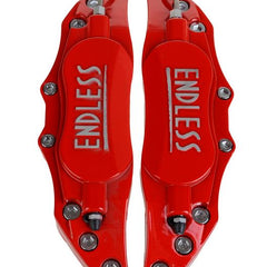 Universal Car ABS Plastic ENDLESS Front & Rear Disc Brake Caliper Cover (Red Color)