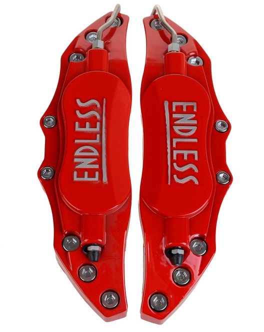 Universal Car ABS Plastic ENDLESS Front & Rear Disc Brake Caliper Cover (Red Color)