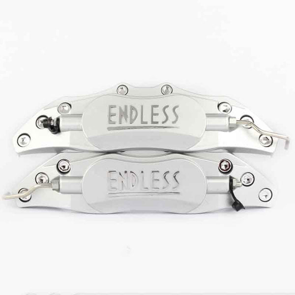 2pc Universal Car Aluminum Alloy ENDLESS Front & Rear Disc Brake Caliper Cover Small Size (Silver Color)