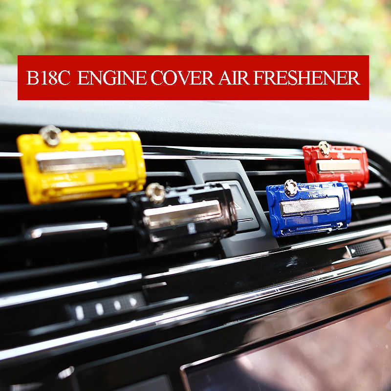 JDM Style Racing B18C Engine Cover Car Auto Air Freshener Perfume Metal Clip Scent