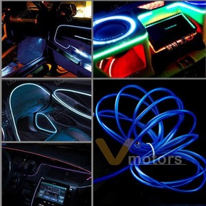 Yellow 5 Feet Flexible EL Wire Glowing Neon Car Light + Inverter