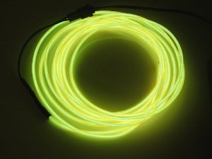 Yellow 5 Feet Flexible EL Wire Glowing Neon Car Light + Inverter
