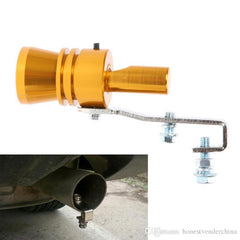 Gold Large Turbo Sound Exhaust Muffler Pipe Whistle Blowoff Valve BOV Simulator Whistler.