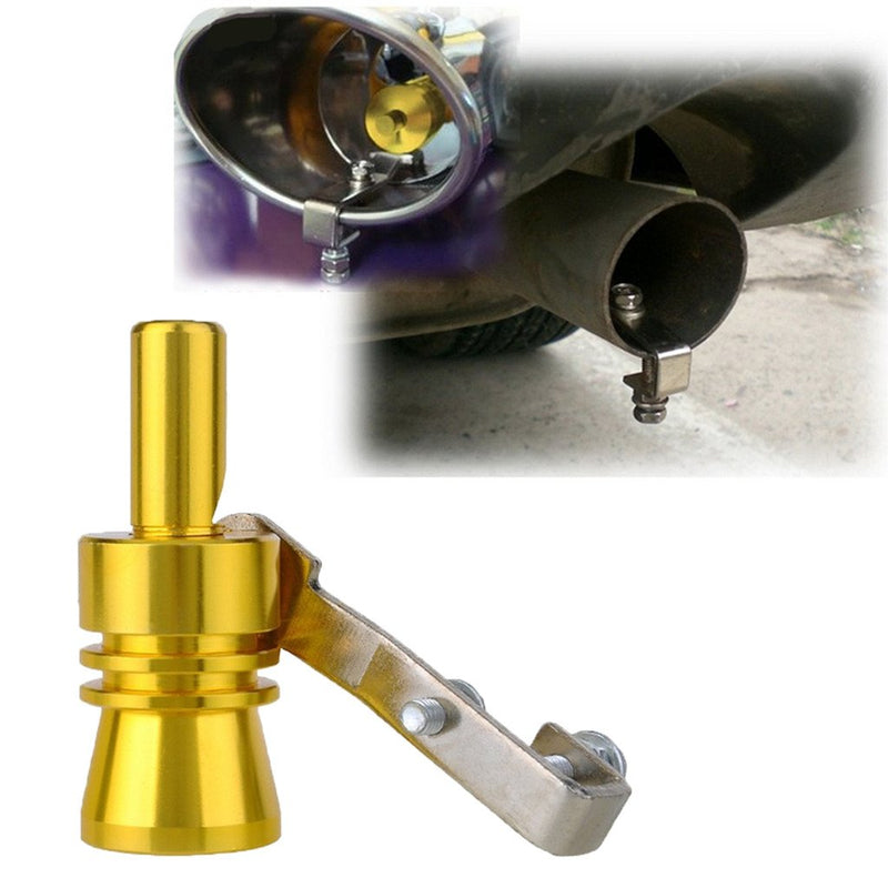 Gold Large Turbo Sound Exhaust Muffler Pipe Whistle Blowoff Valve BOV Simulator Whistler.