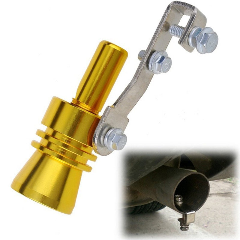 Gold Large Turbo Sound Exhaust Muffler Pipe Whistle Blowoff Valve BOV Simulator Whistler.