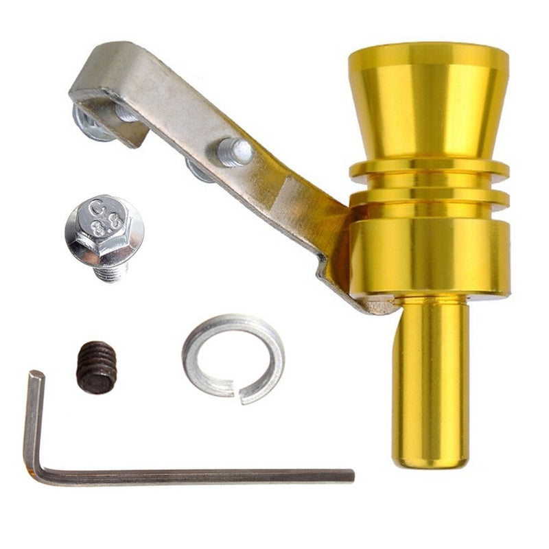 Gold Large Turbo Sound Exhaust Muffler Pipe Whistle Blowoff Valve BOV Simulator Whistler.