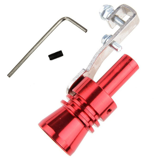 Red Large Turbo Sound Exhaust Muffler Pipe Whistle Blowoff Valve BOV Simulator Whistler.