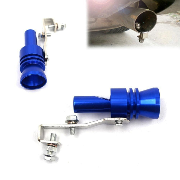 Blue Large Turbo Sound Exhaust Muffler Pipe Whistle Blowoff Valve BOV Simulator Whistler.