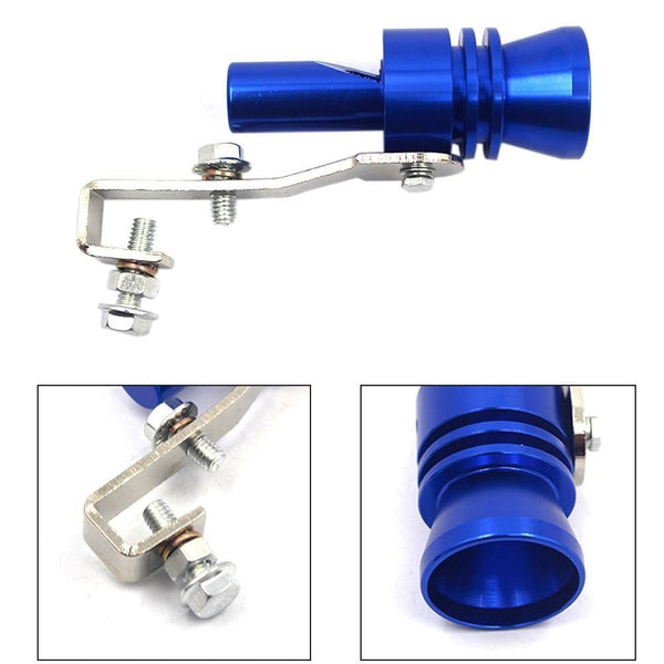 Blue Large Turbo Sound Exhaust Muffler Pipe Whistle Blowoff Valve BOV Simulator Whistler.