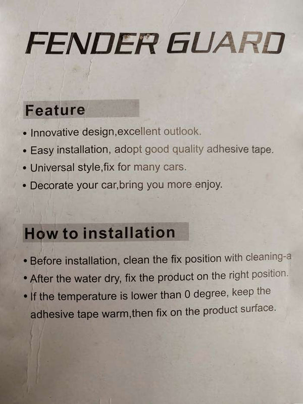 2pcs BLACK FENDER GUARD BODY KIT FOR UNIVERSAL CAR