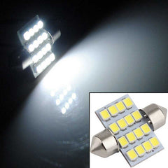2pcs 31mm 16smd White Festoon COB LED 1210 Bulbs For Car Interior Dome Map Lights (1019)