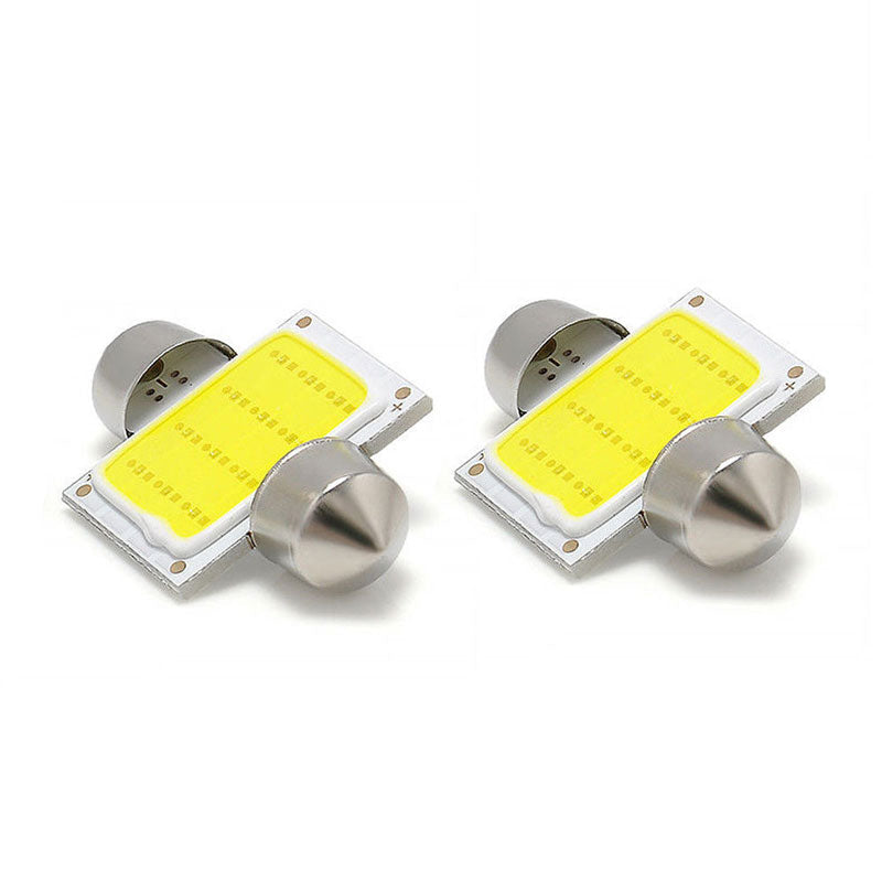 2pcs 31mm 12smd White Festoon COB LED DE3175 Bulbs For Car Interior Dome Map Lights (1021)