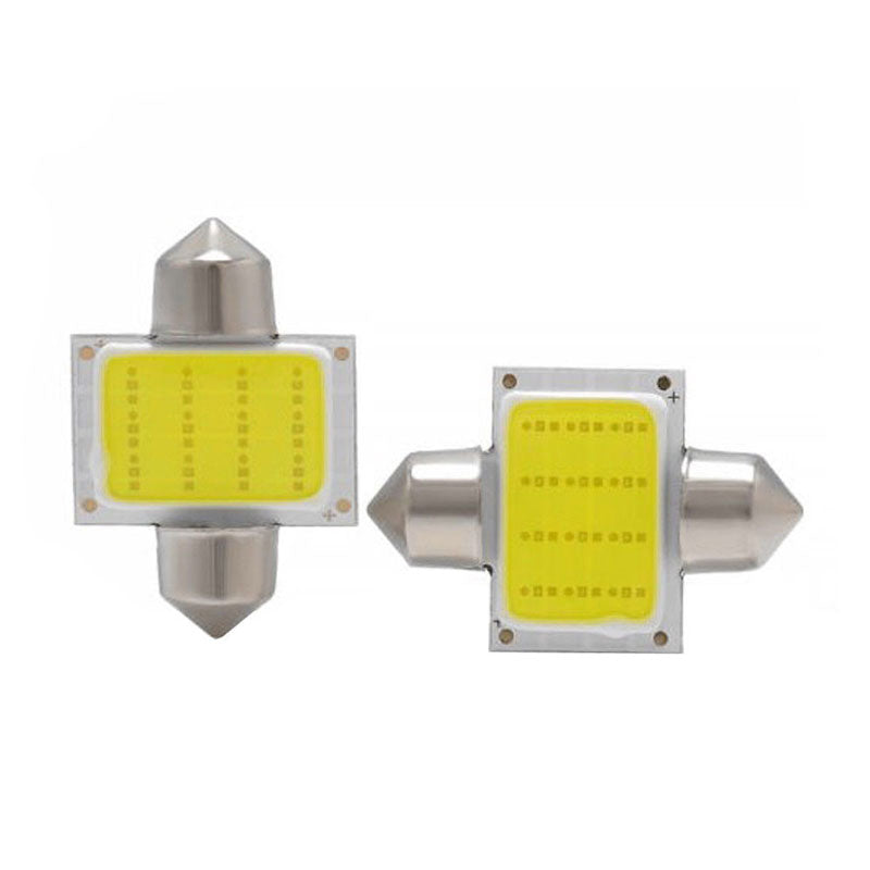 2pcs 31mm 12smd White Festoon COB LED DE3175 Bulbs For Car Interior Dome Map Lights (1021)