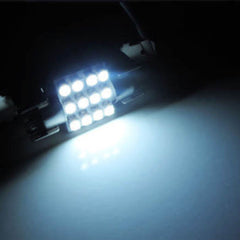 2pcs 31mm 12smd White Festoon COB LED 1210 Bulbs For Car Interior Dome Map Lights (1018)