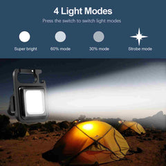 Flashlight With Bottle Opener, Magnetic Base And Folding Bracket Mini 1000 Lumens Rechargeable LED Light Cool White With 4 Modes Multifunctional Pocket Light
