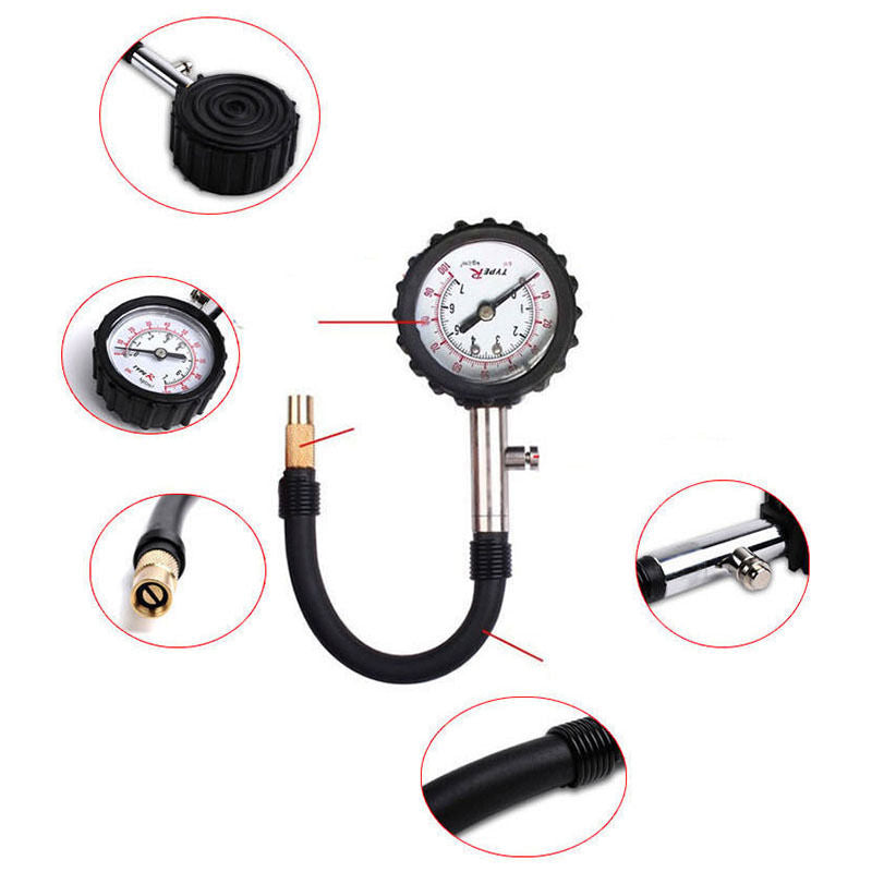 Flexable Tyre Tire Air Pressure Gauge Meter Tester 0-100 PSI Car Auto Motorcycle Bike