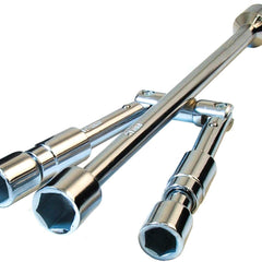 Folding 4 Way Cross Wheel Wrench Spanner Car Brace 17 19 21 23mm Socket Nut Tyre