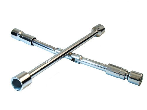 Folding 4 Way Cross Wheel Wrench Spanner Car Brace 17 19 21 23mm Socket Nut Tyre