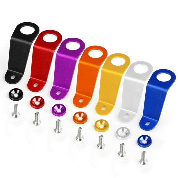 FOR EG EH CIVIC BLUE CNC BILLET ALUMINUM RADIATOR STAY MOUNT BRACKET+WASHER KIT