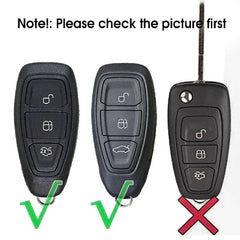 Ford ECOSPORT 3 Button Smart Key ABS+Silicone Car Key Cover Case With Keychain