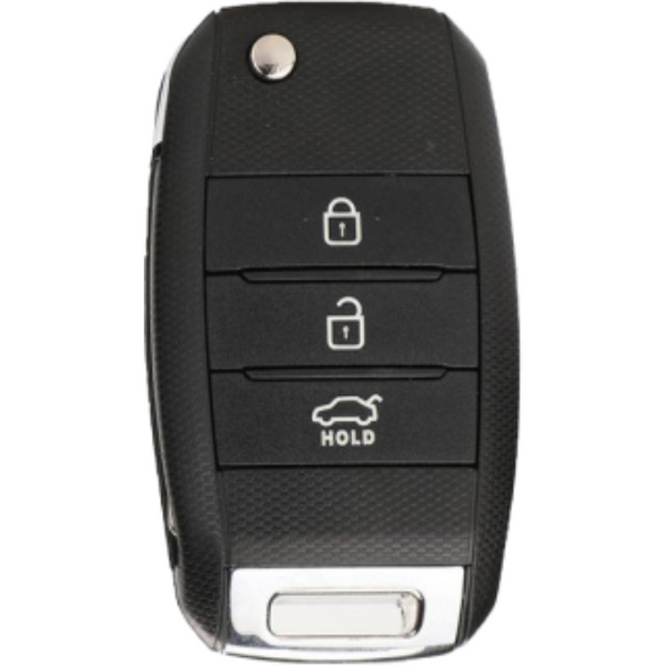3 Button Metal Flip Key Cover For  Kia Seltos, Sonet, Carens