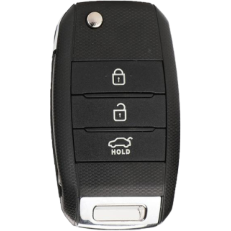 3 Button Metal Flip Key Cover For  Kia Seltos, Sonet, Carens