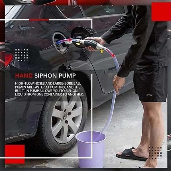 FUEL TRANSFER PUMP KIT, HIGH FLOW SIPHON HAND OIL PUMP, PORTABLE MANUAL CAR FUEL PUMP FOR PETROL DIESEL OIL LIQUID WATER TRANSFER PUMP