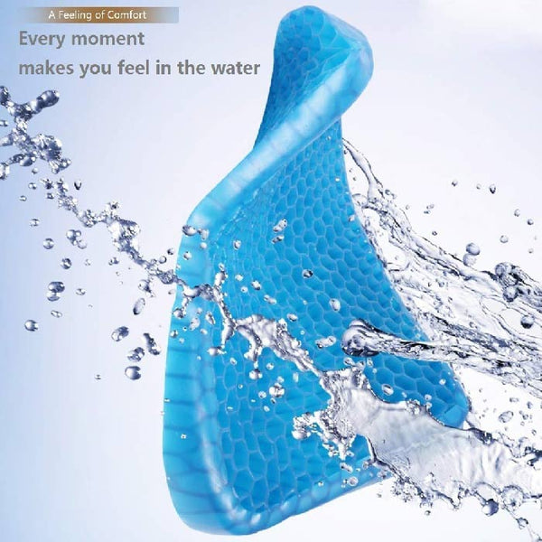 Gel Seat Cushion Comfort Blue Honeycomb Design Gel Pad Provides Excellent Support for Lower Back, Spine, Hips Promotes Venting & Good Sitting Posture for Office Chair Car Sitter Wheelchair